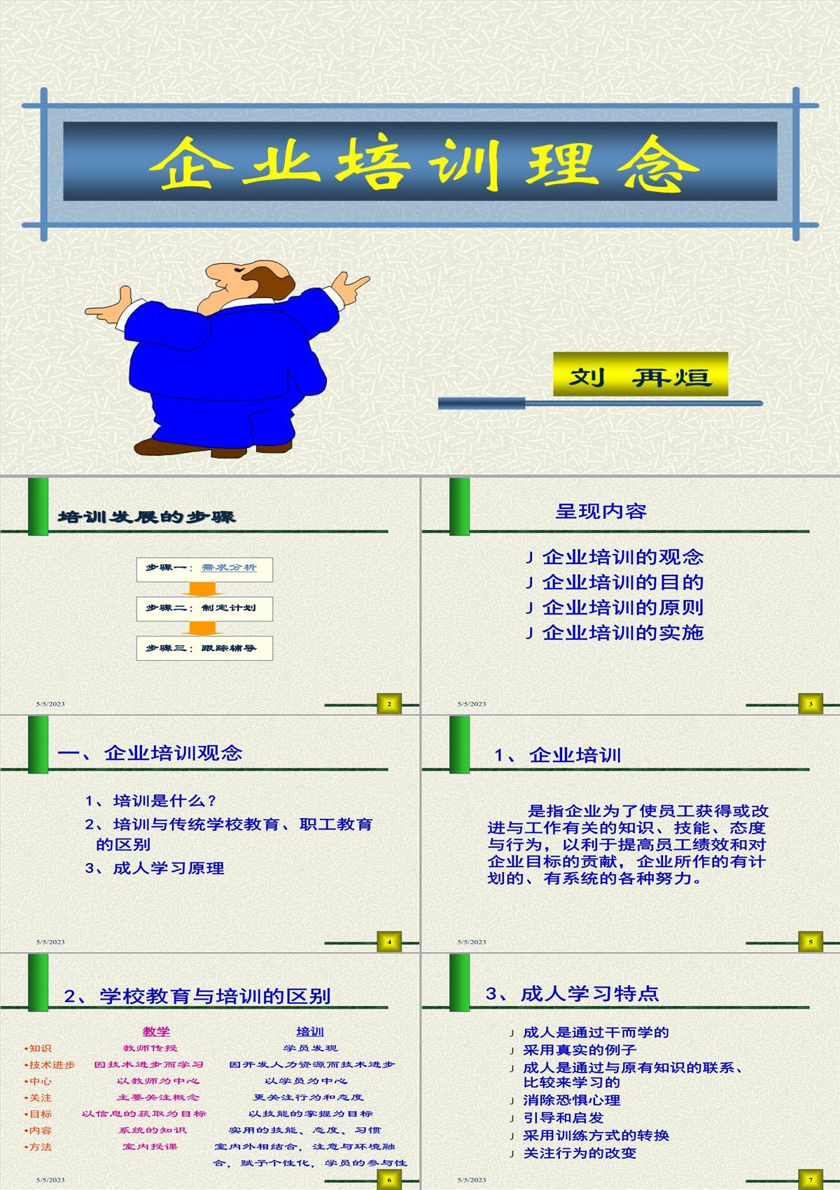 企业培训理念PPT模板