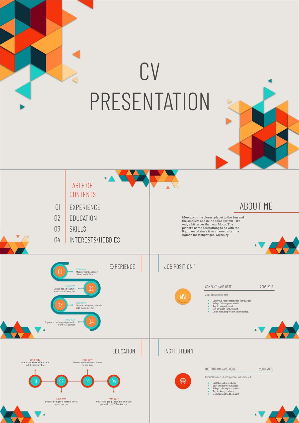 個人簡歷-面試-presentationPPT模板