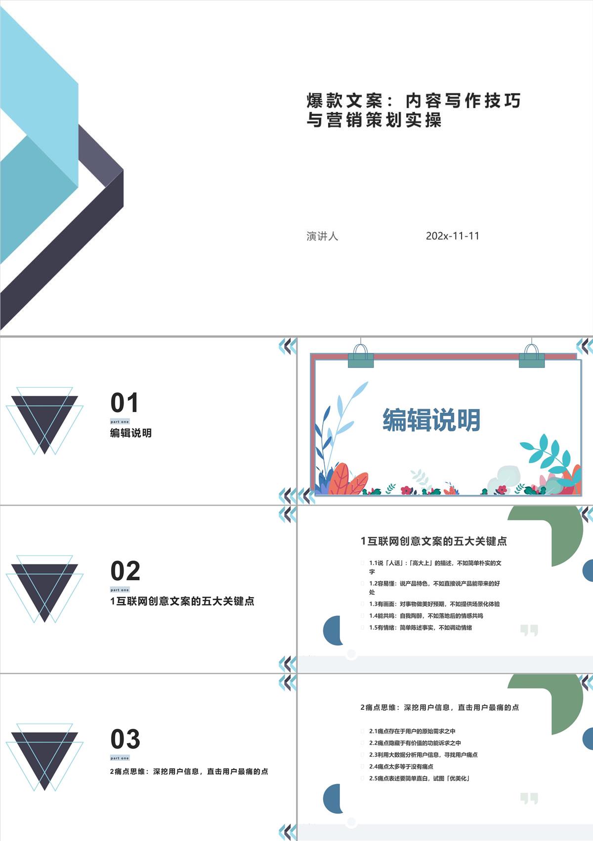 爆款文案：內(nèi)容寫作技巧與營銷策劃實(shí)操PPT模板