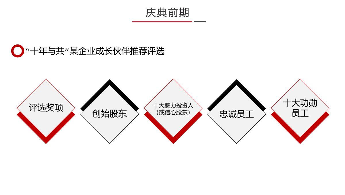 红黑撞色简约风公司10周年庆典活动策划方案PPT模板_14