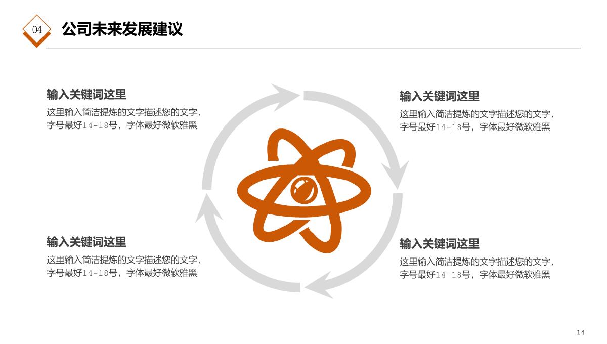 橙色简约风年中总结工作计划述职报告PPT模板_14