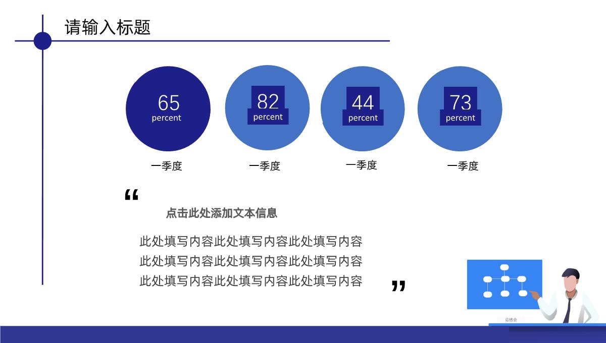 蓝色扁平化2.5D设计年中总结演讲培训PPT模板_05