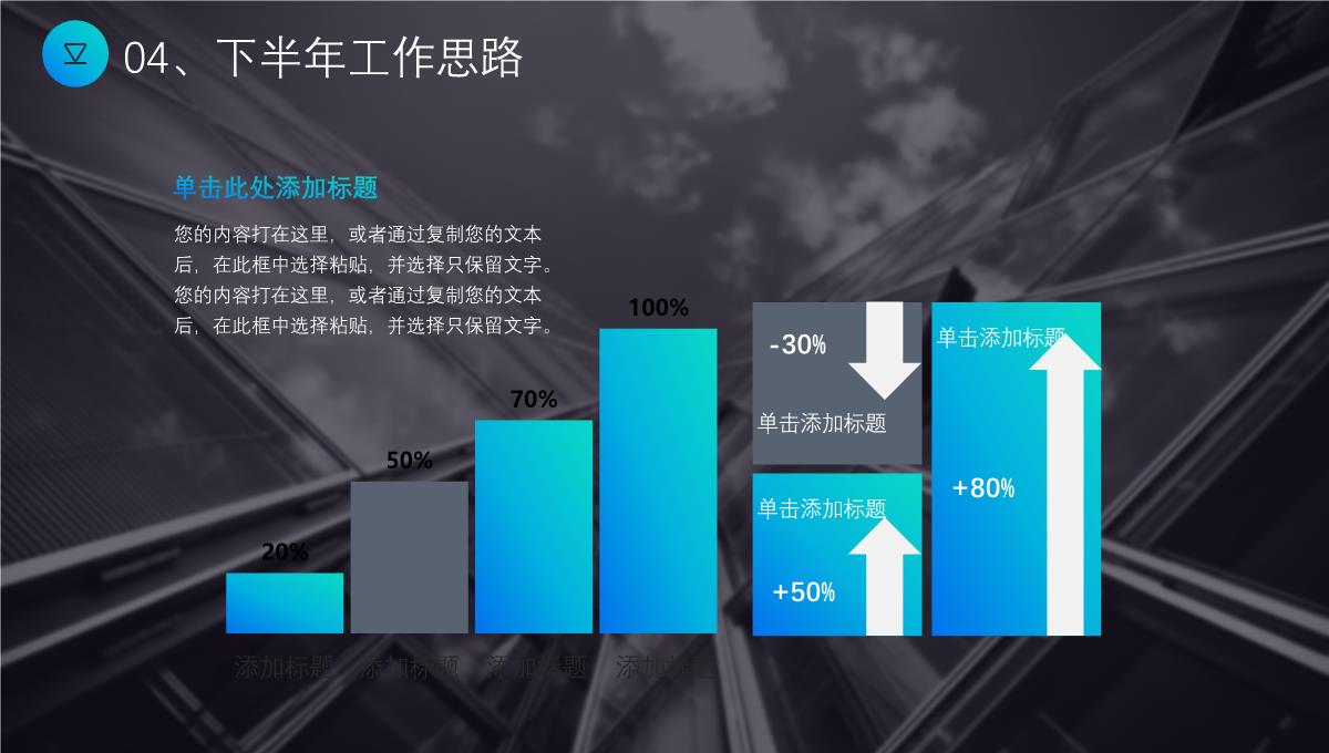 高端渐变蓝年中工作年终总结总结项目汇报述职报告工作计划通用PPT模板_25