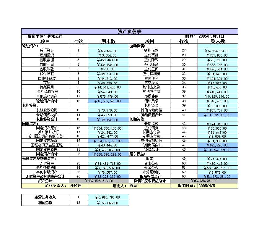 资产负债表Excel模板_02