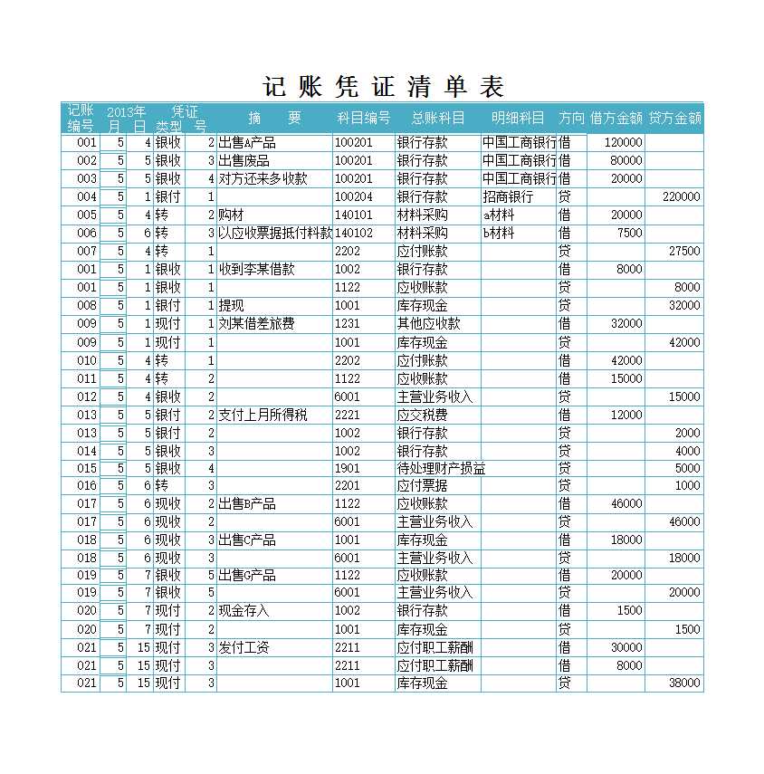 总分类账Excel模板_03