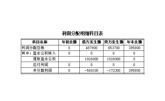 利润及利润分配表Excel模板_02