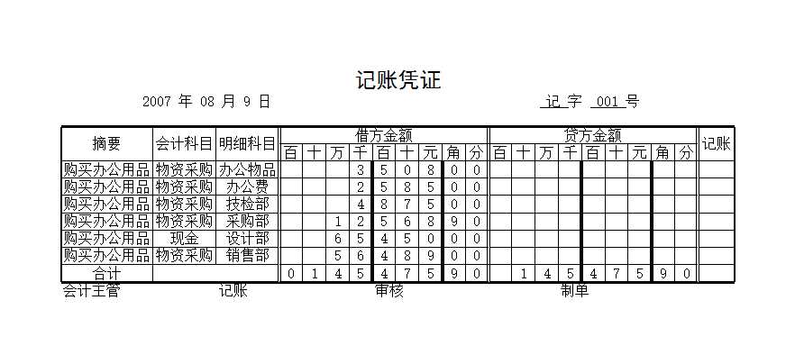 记账凭证Excel模板_02