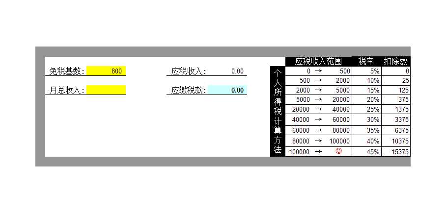 个税速算Excel模板