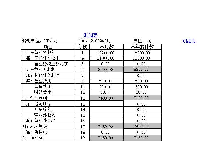 利润表2Excel模板_02