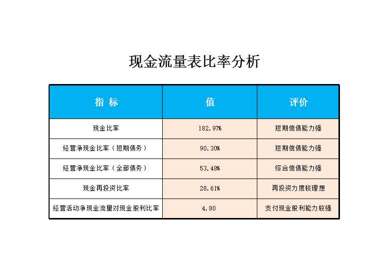 现金流量表比率分析Excel模板_03