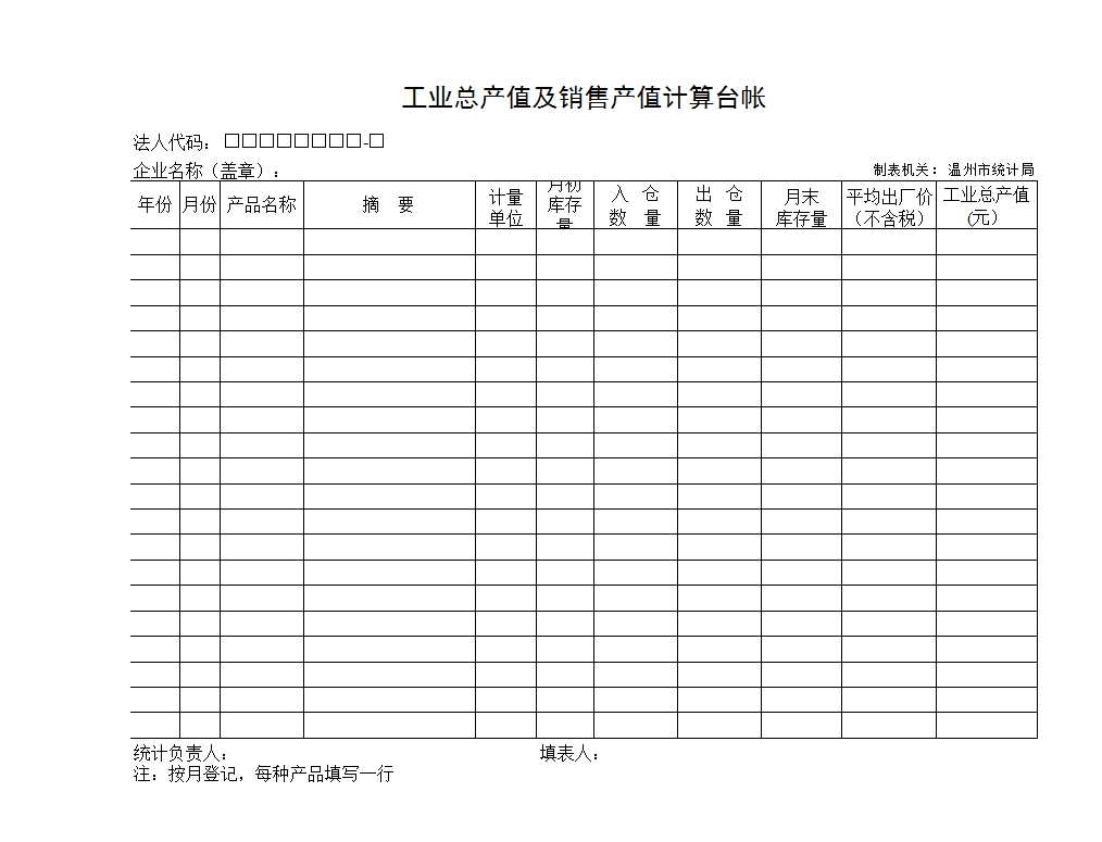 各类报表Excel模板