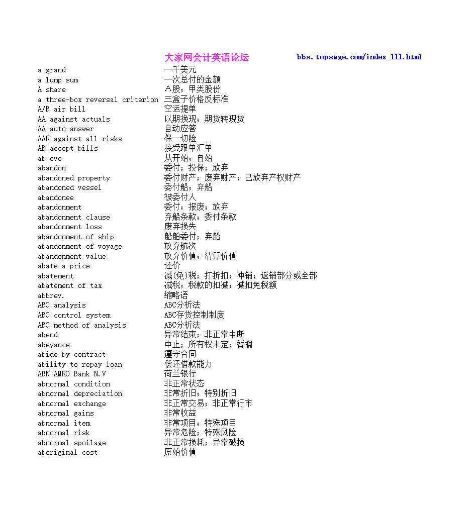 会计英语词汇大全2万条(词典级)Excel模板_05