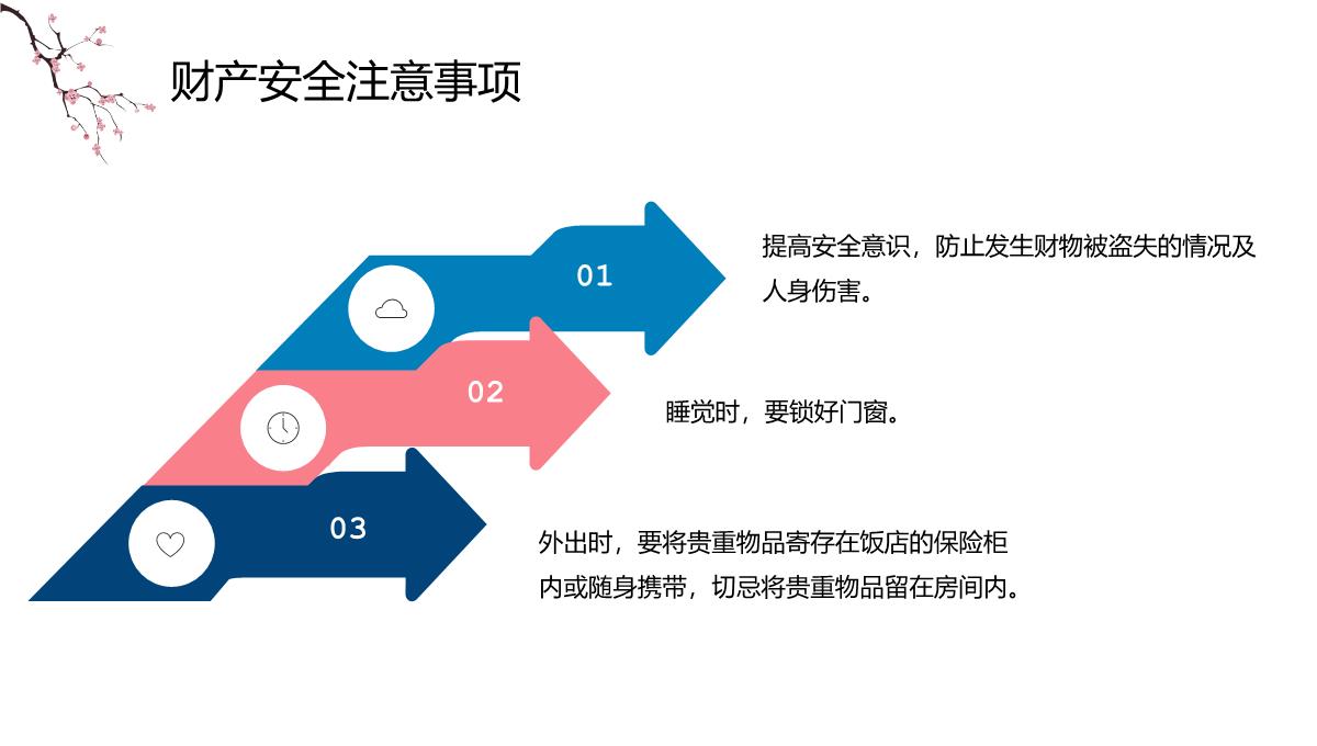 蓝色简约小清新风国庆假期出去游玩安全注意事项PPT模板_07