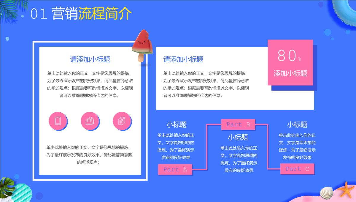 蓝粉撞色小清新风双十一主题活动营销方案执行保障PPT模板_04