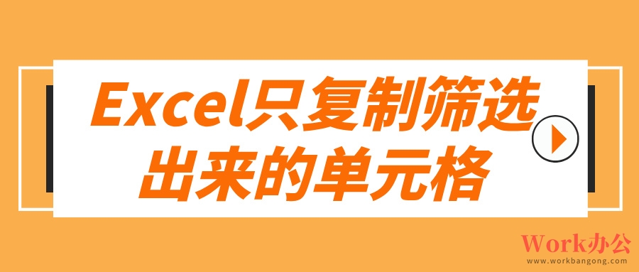 Excel只复制筛选出来的单元格