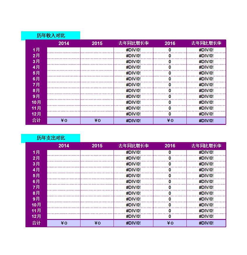 家庭记账表xlsExcel模板_14