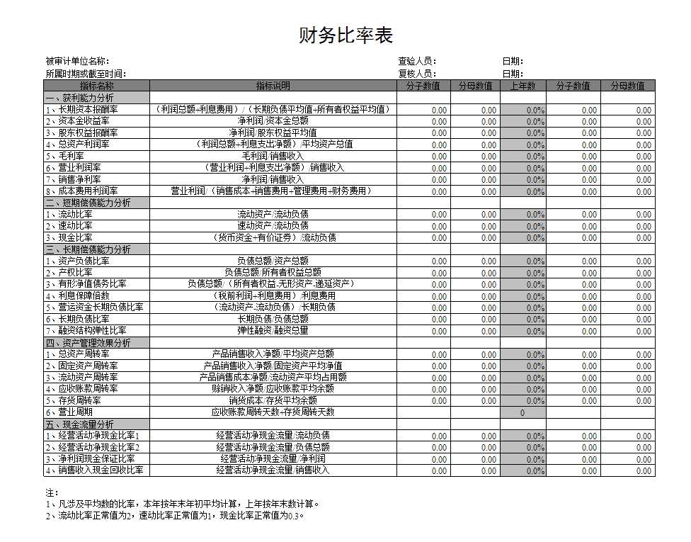 财务分析报表表Excel模板_11