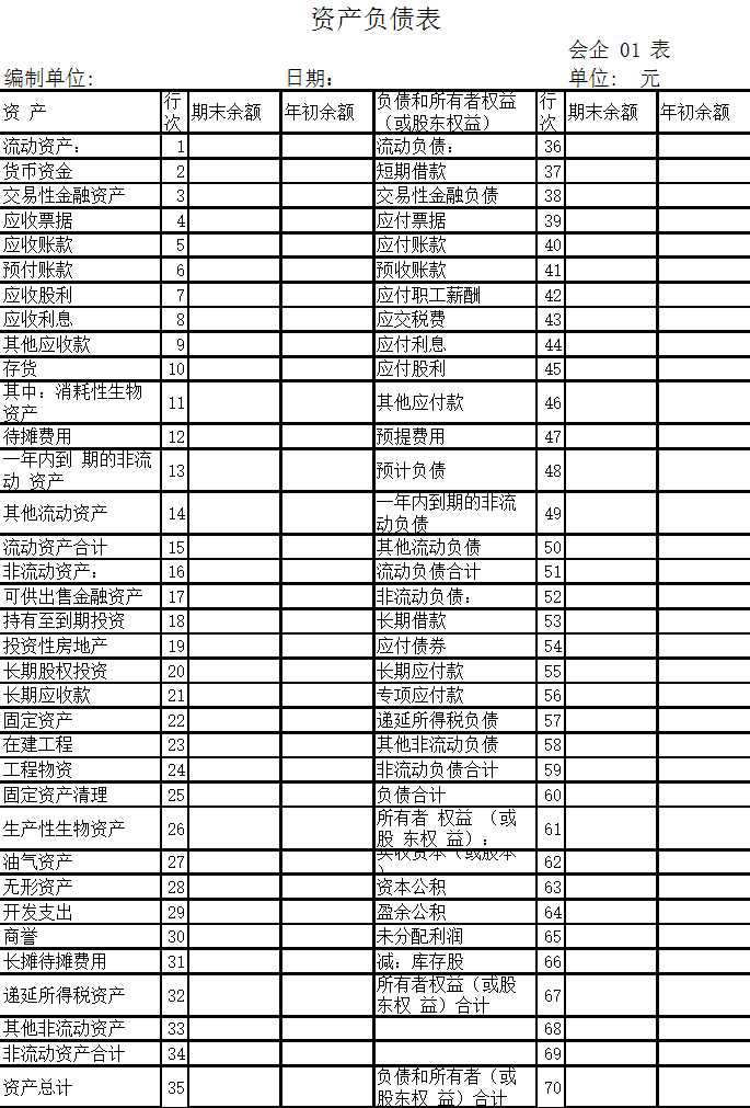 企業(yè)公司單位會(huì)計(jì)用表Excel模板