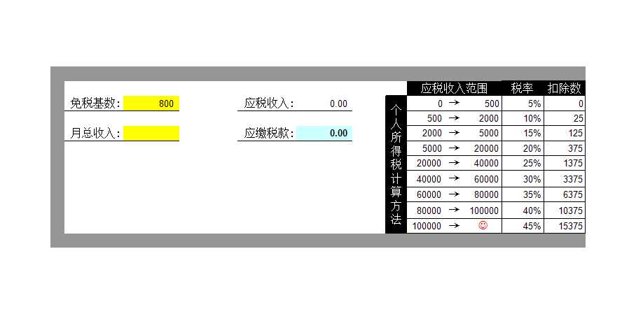 个税速算Excel模板