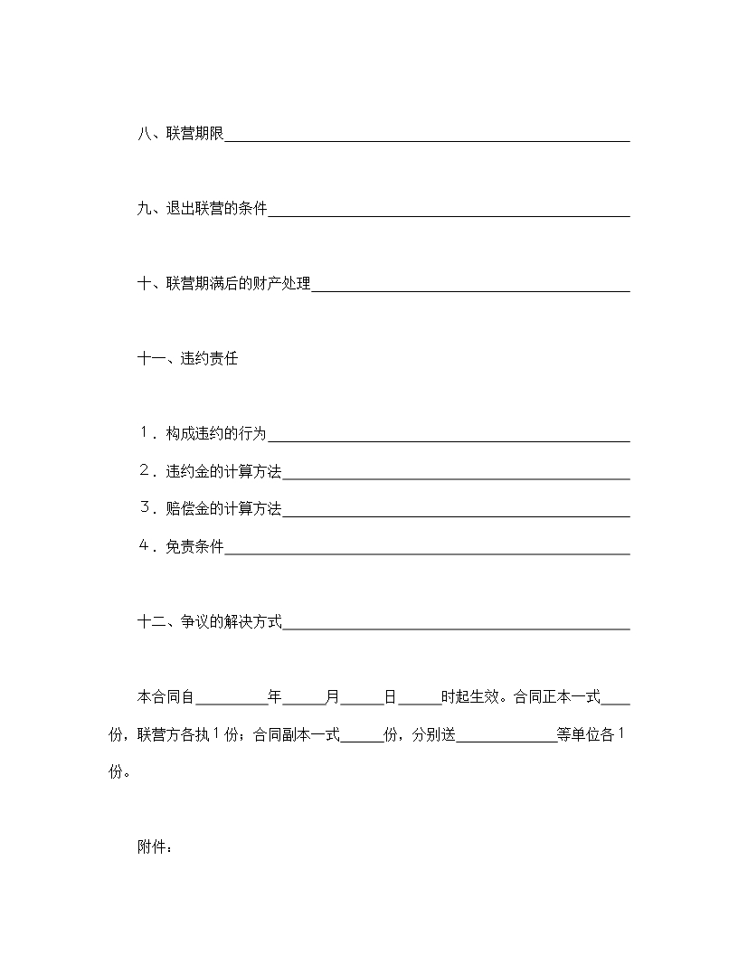 合伙型联营合同Word模板_03