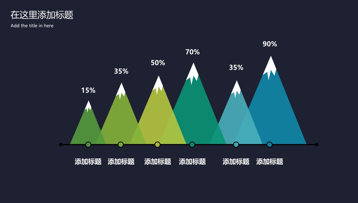 创意雪山形柱状图PPT模板-1