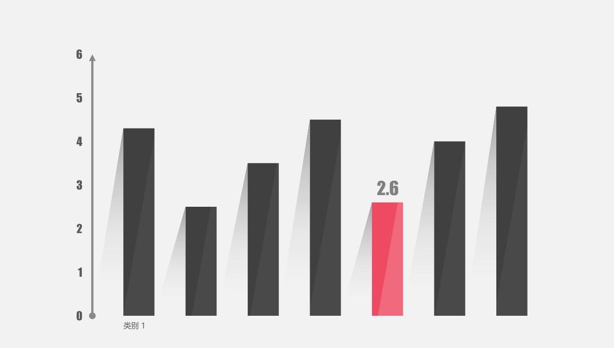 长阴影扁平化PPT柱形图模板-1PPT模板