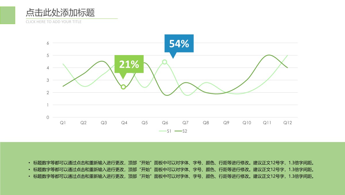 折线图-数据图表-清新简约-3PPT模板