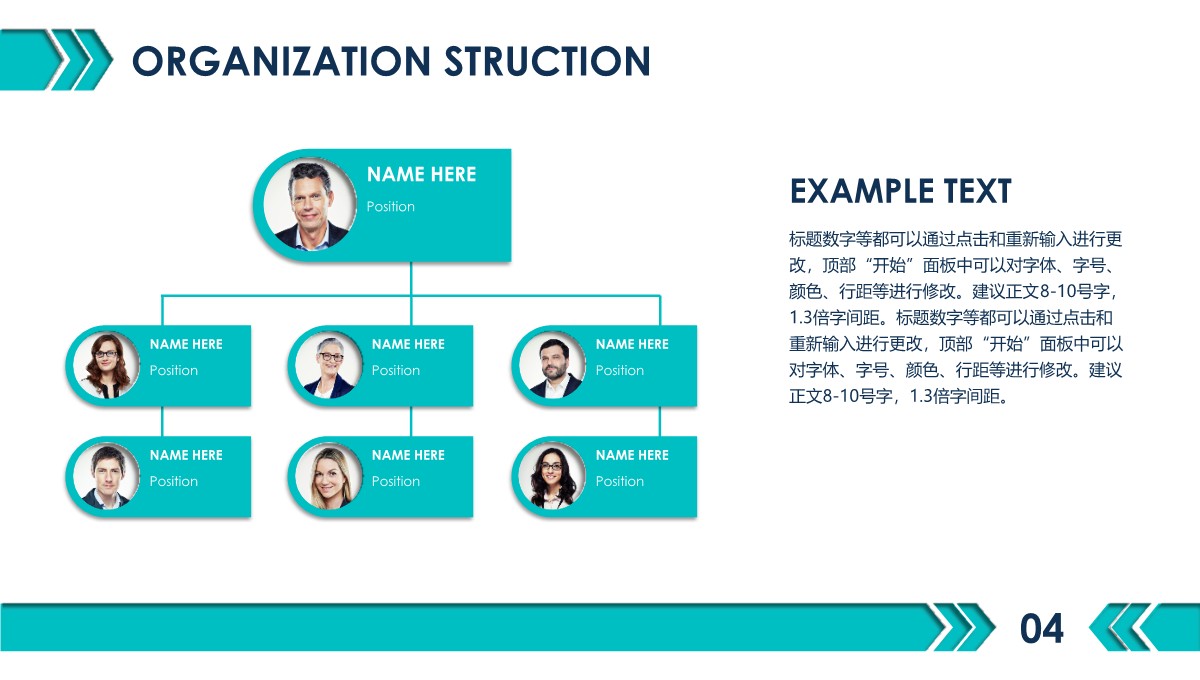 带头像公司组织构架图PPT模板-1