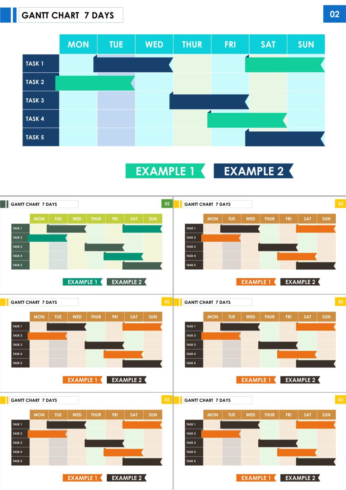 甘特图-商业图表-高端商务 3PPT模板