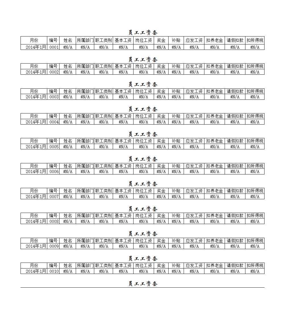 员工工资汇总与明细表Excel模板_03