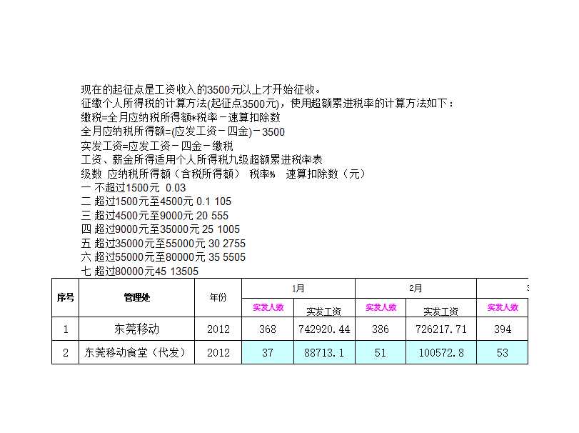 20XX年4-12月发展公司工资汇总分析表Excel模板_02