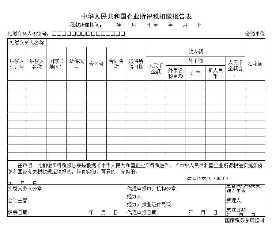 企业所得税预缴申报表Excel模板_04