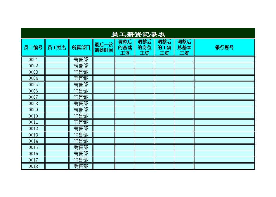 员工薪资管理综合记录表Excel模板_03